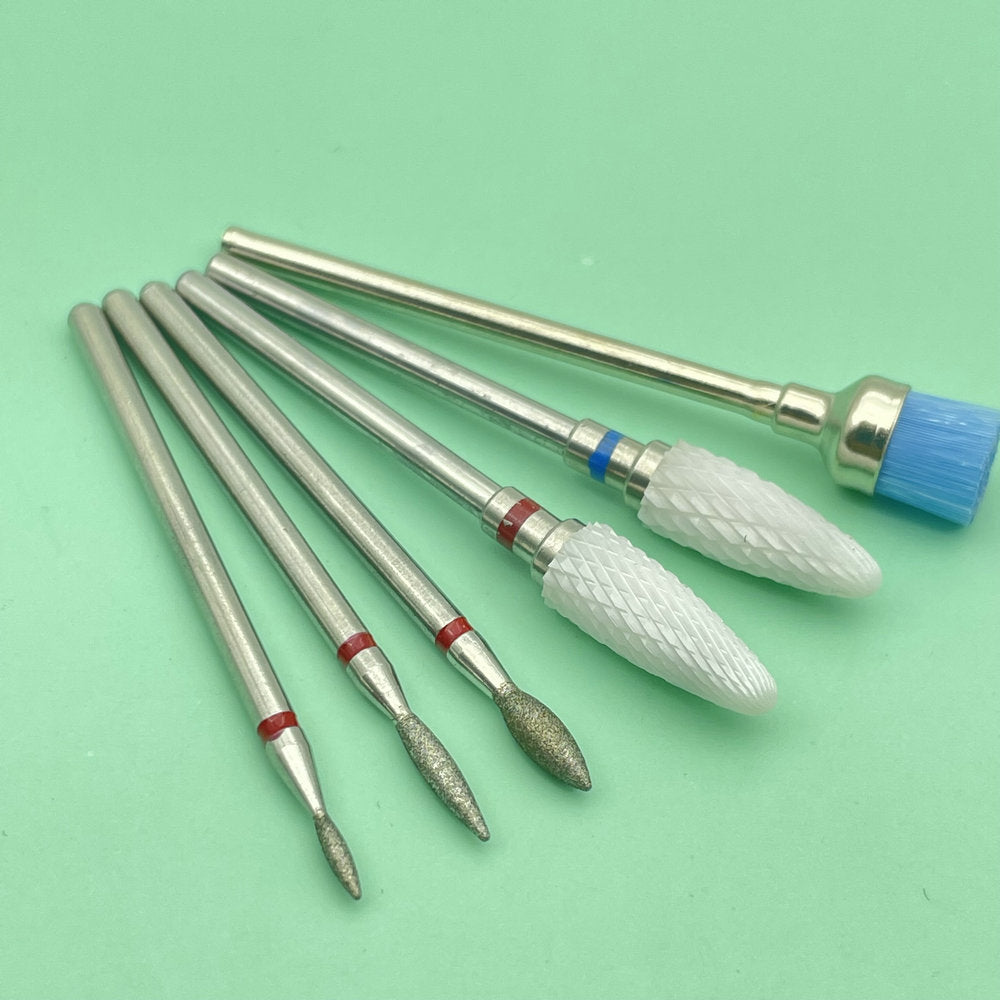6 STÜCKE Fräser für Maniküre Diamant Keramik Nagel Bohrer Mühlen Entfernen Nagel Bit Set Gel Elektrische Maniküre Werkzeugmaschinen