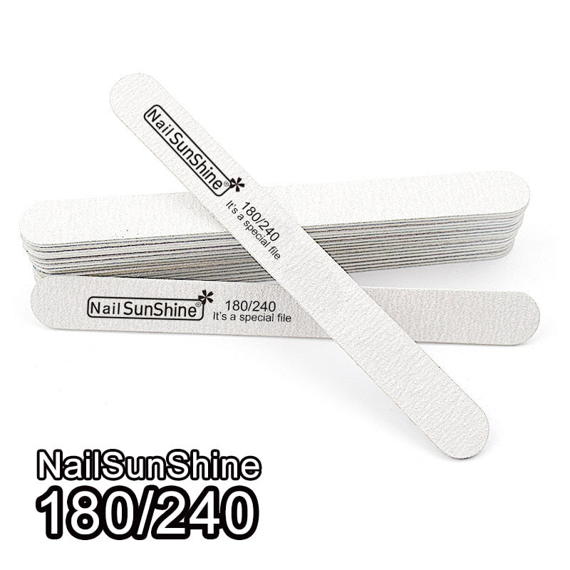 5/10Pcs Professional Nail File 100/180 Sandpaper Strong Thick Nail Files Buffer For Manicure Sanding Half Moon Lime Nail Tools