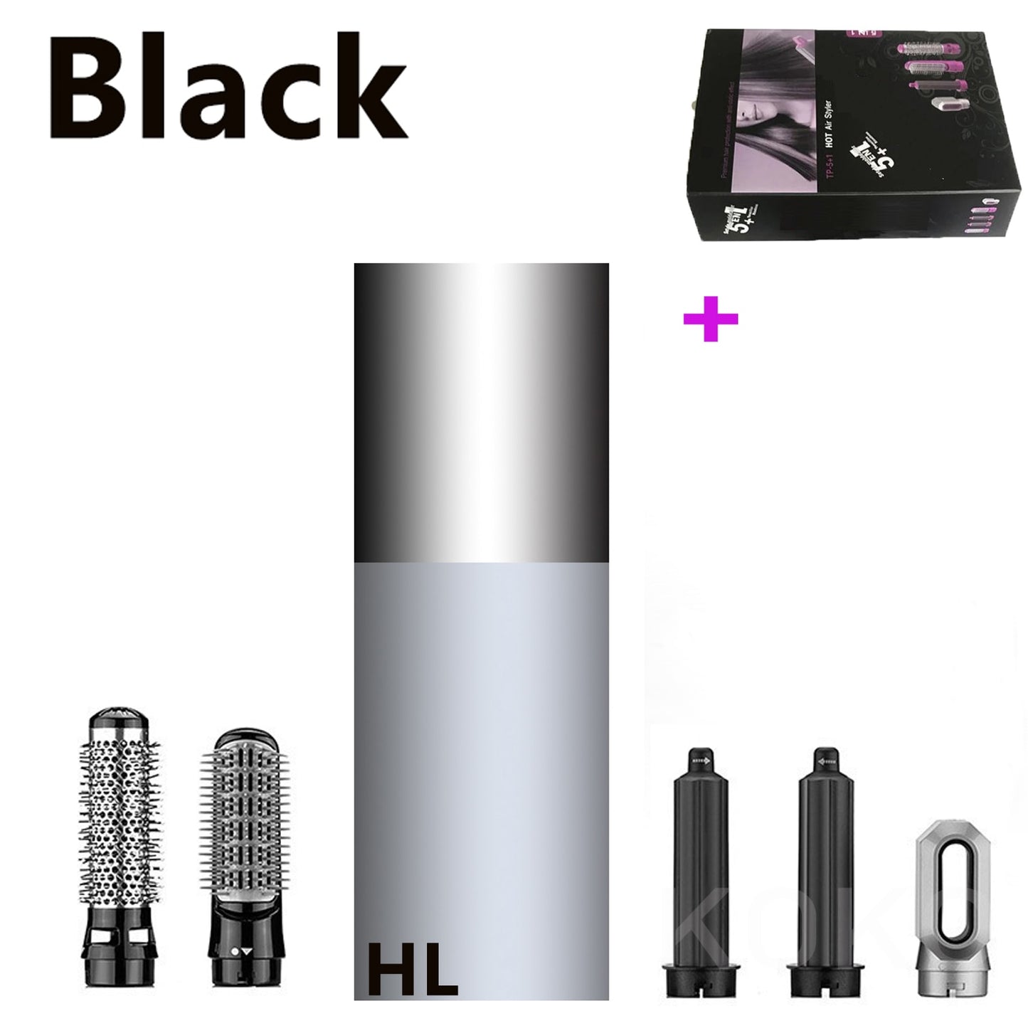 5-in-1-Haartrockner, Wärmekamm, Lockenwickler, professionelles Eisen-Haarglätter, Styling-Werkzeug, Haartrockner, Haushalts-Kombinationsset