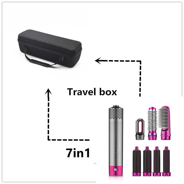 7 in 1 One Step Haartrockner & Volumizer Rotierender Haartrockner Lockenwickler Kamm Lockenbürste Haartrockner für Haarstyling-Werkzeug