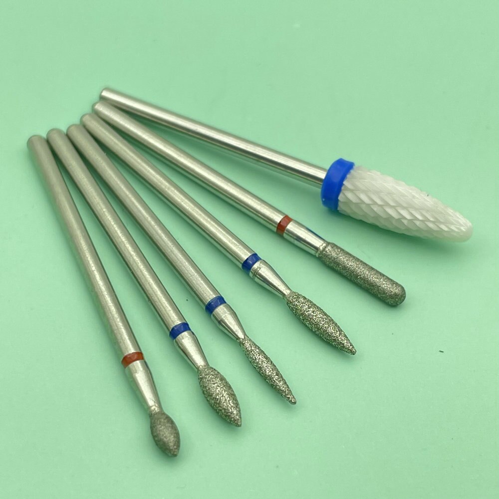6 STÜCKE Fräser für Maniküre Diamant Keramik Nagel Bohrer Mühlen Entfernen Nagel Bit Set Gel Elektrische Maniküre Werkzeugmaschinen