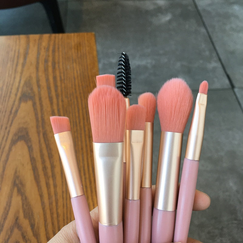 8 pièces/paquet ensemble de pinceaux de maquillage professionnel fard à joues doux pinceau fard à paupières Mini taille correcteur pinceaux applicateurs cosmétiques portables