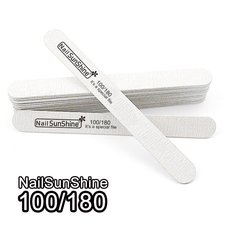 5/10Pcs Professional Nail File 100/180 Sandpaper Strong Thick Nail Files Buffer For Manicure Sanding Half Moon Lime Nail Tools