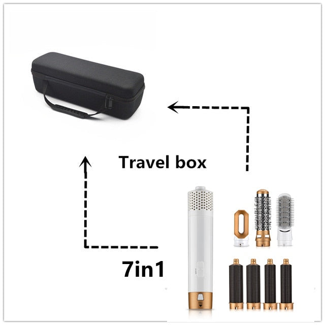 7 in 1 One Step Haartrockner & Volumizer Rotierender Haartrockner Lockenwickler Kamm Lockenbürste Haartrockner für Haarstyling-Werkzeug
