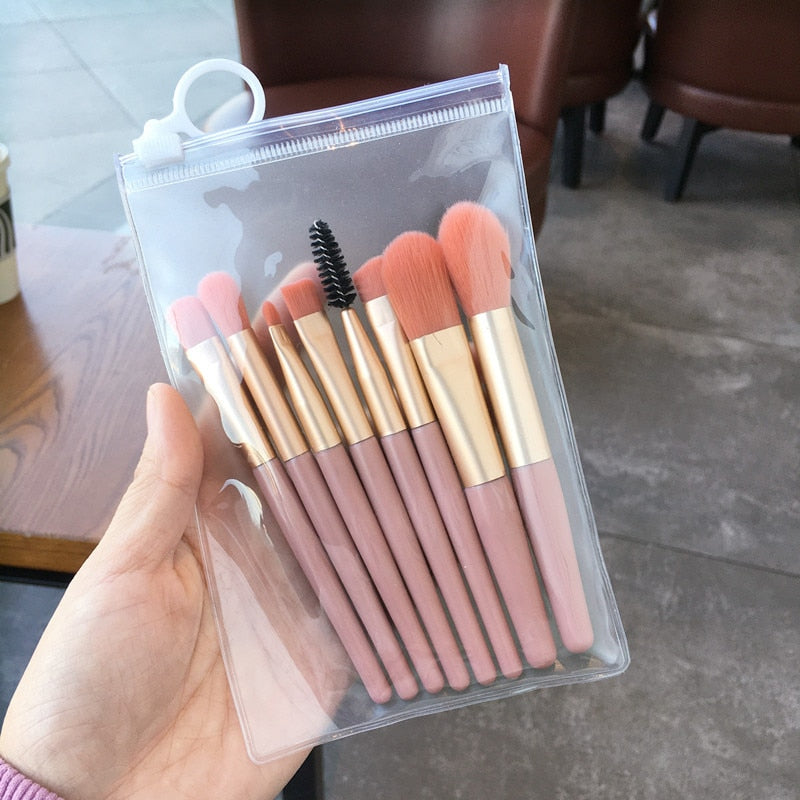 8 pièces/paquet ensemble de pinceaux de maquillage professionnel fard à joues doux pinceau fard à paupières Mini taille correcteur pinceaux applicateurs cosmétiques portables