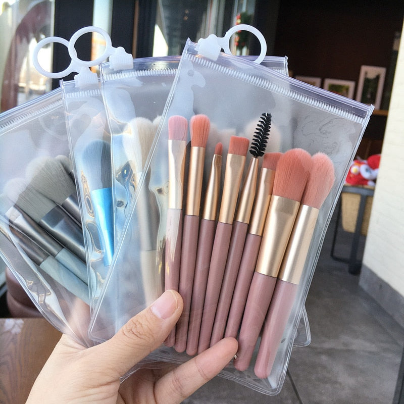8 pièces/paquet ensemble de pinceaux de maquillage professionnel fard à joues doux pinceau fard à paupières Mini taille correcteur pinceaux applicateurs cosmétiques portables