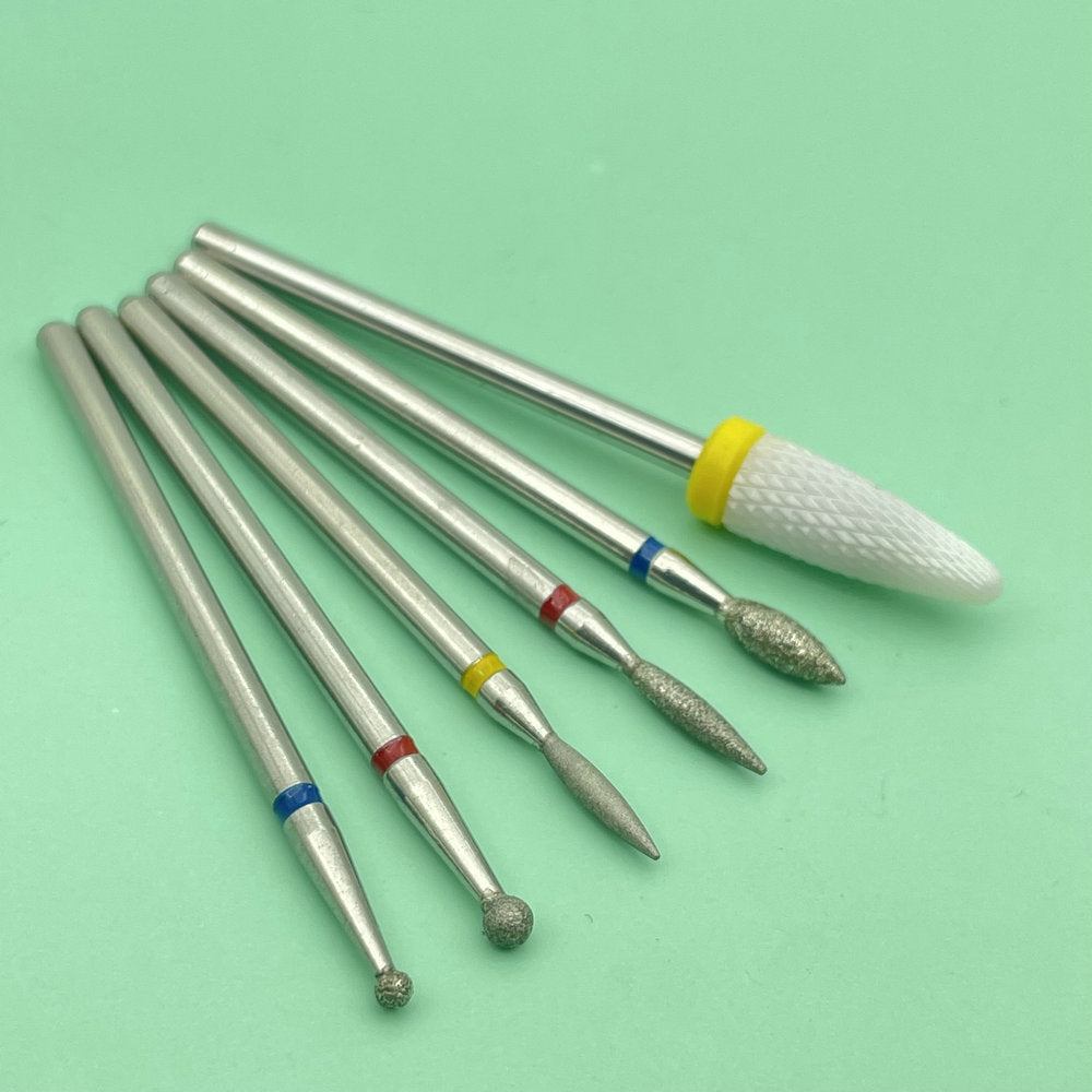 6 STÜCKE Fräser für Maniküre Diamant Keramik Nagel Bohrer Mühlen Entfernen Nagel Bit Set Gel Elektrische Maniküre Werkzeugmaschinen