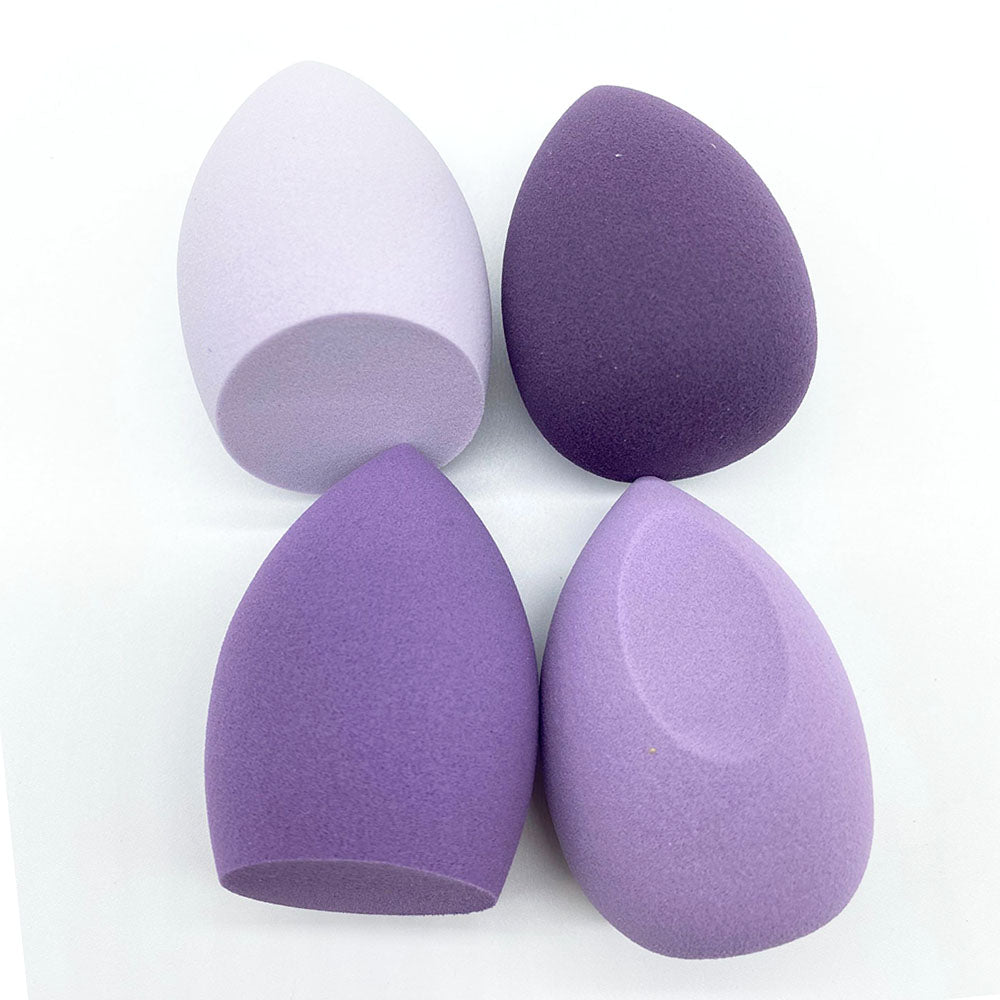 4 pièces éponge de maquillage bouffée de poudre sèche et humide combinée beauté cosmétique boule fond de teint bouffée de poudre coupe biseautée maquillage éponge outils