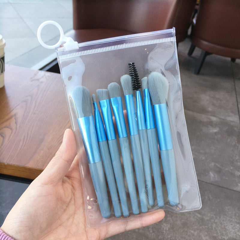8 pièces/paquet ensemble de pinceaux de maquillage professionnel fard à joues doux pinceau fard à paupières Mini taille correcteur pinceaux applicateurs cosmétiques portables