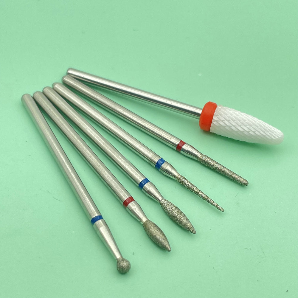 6 STÜCKE Fräser für Maniküre Diamant Keramik Nagel Bohrer Mühlen Entfernen Nagel Bit Set Gel Elektrische Maniküre Werkzeugmaschinen