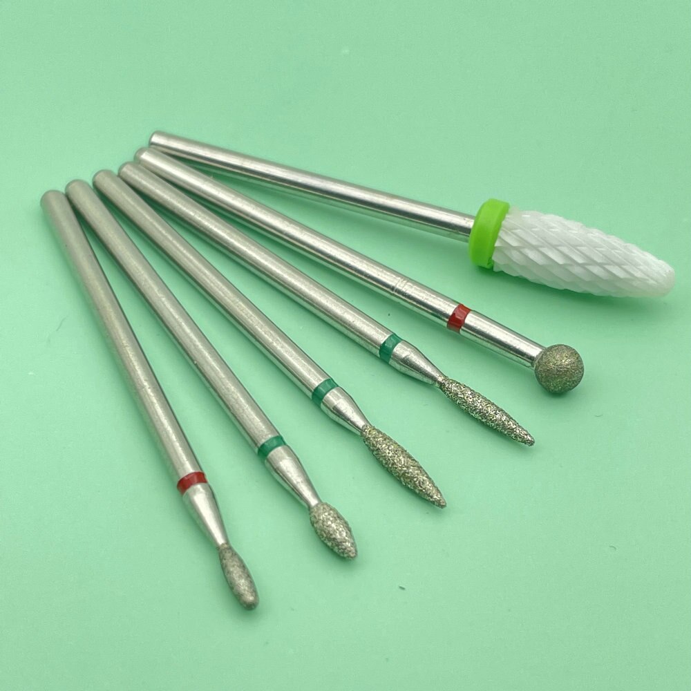 6 STÜCKE Fräser für Maniküre Diamant Keramik Nagel Bohrer Mühlen Entfernen Nagel Bit Set Gel Elektrische Maniküre Werkzeugmaschinen