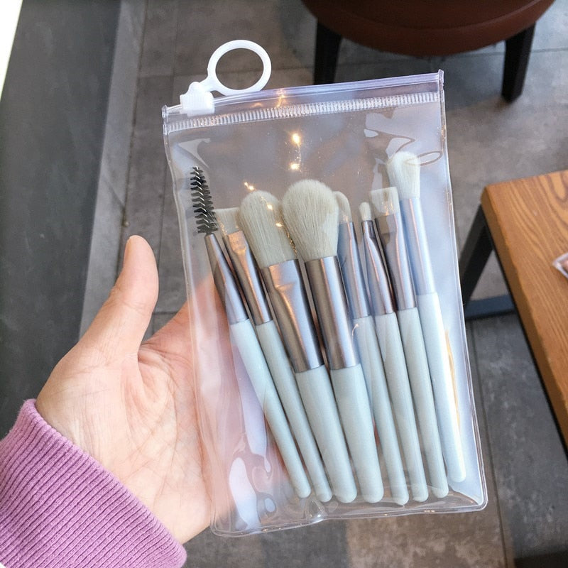 8 pièces/paquet ensemble de pinceaux de maquillage professionnel fard à joues doux pinceau fard à paupières Mini taille correcteur pinceaux applicateurs cosmétiques portables