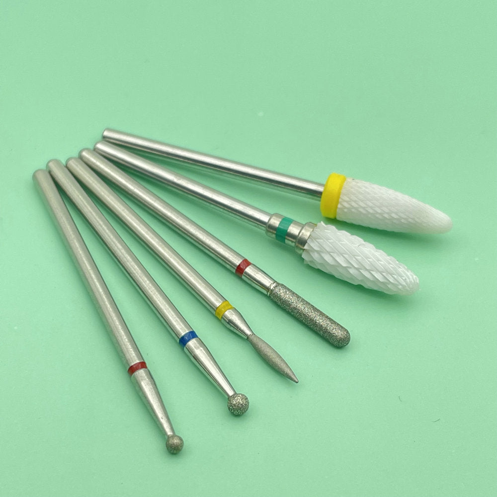 6 STÜCKE Fräser für Maniküre Diamant Keramik Nagel Bohrer Mühlen Entfernen Nagel Bit Set Gel Elektrische Maniküre Werkzeugmaschinen