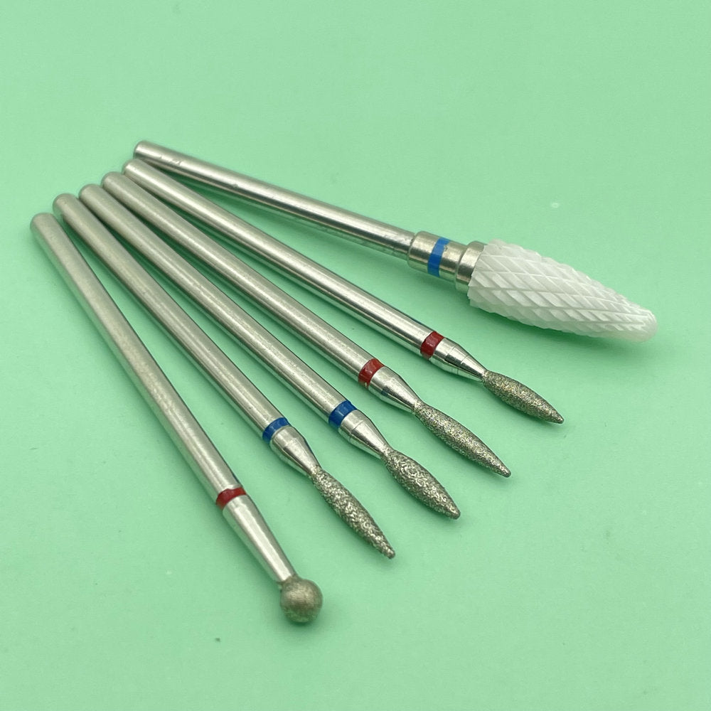 6 STÜCKE Fräser für Maniküre Diamant Keramik Nagel Bohrer Mühlen Entfernen Nagel Bit Set Gel Elektrische Maniküre Werkzeugmaschinen