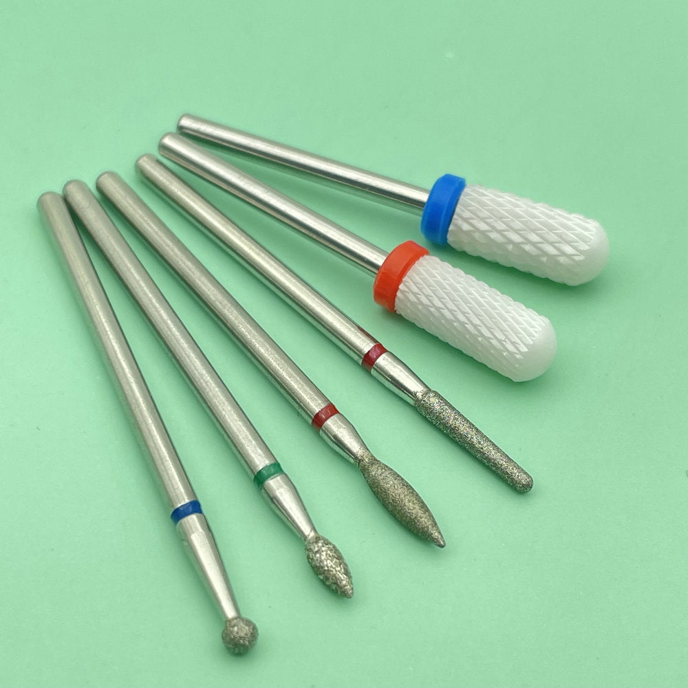 6 STÜCKE Fräser für Maniküre Diamant Keramik Nagel Bohrer Mühlen Entfernen Nagel Bit Set Gel Elektrische Maniküre Werkzeugmaschinen