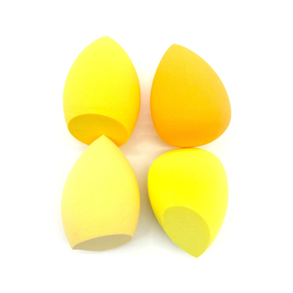 4 pièces éponge de maquillage bouffée de poudre sèche et humide combinée beauté cosmétique boule fond de teint bouffée de poudre coupe biseautée maquillage éponge outils