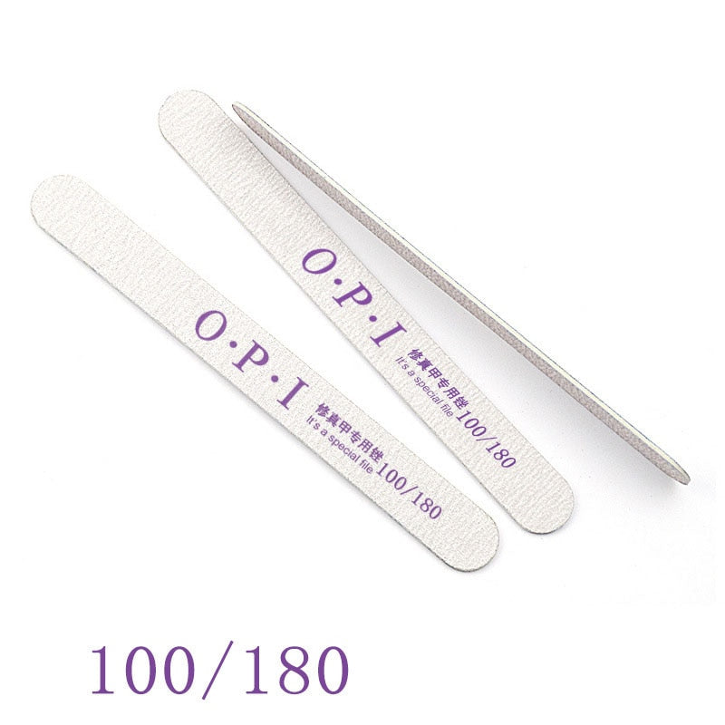 5/10Pcs Professional Nail File 100/180 Sandpaper Strong Thick Nail Files Buffer For Manicure Sanding Half Moon Lime Nail Tools