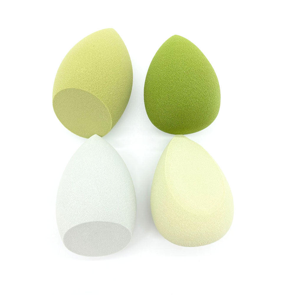 4 pièces éponge de maquillage bouffée de poudre sèche et humide combinée beauté cosmétique boule fond de teint bouffée de poudre coupe biseautée maquillage éponge outils