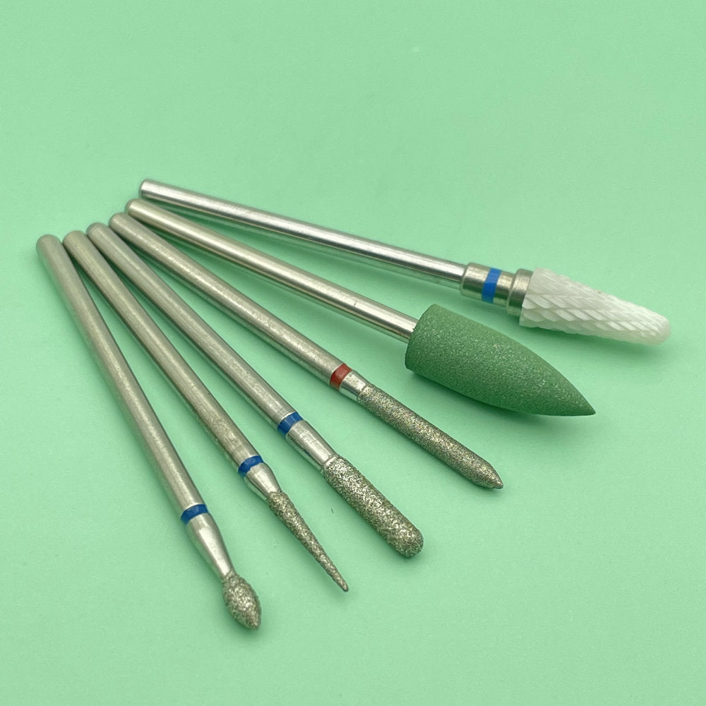 6 STÜCKE Fräser für Maniküre Diamant Keramik Nagel Bohrer Mühlen Entfernen Nagel Bit Set Gel Elektrische Maniküre Werkzeugmaschinen