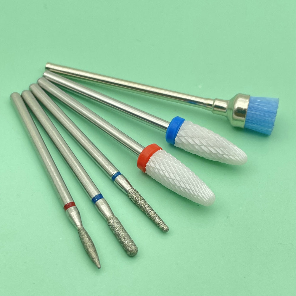 6 STÜCKE Fräser für Maniküre Diamant Keramik Nagel Bohrer Mühlen Entfernen Nagel Bit Set Gel Elektrische Maniküre Werkzeugmaschinen