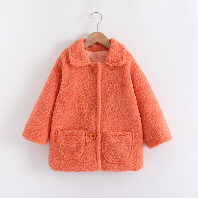 Children's thickened Lamb Fur warm children's coat