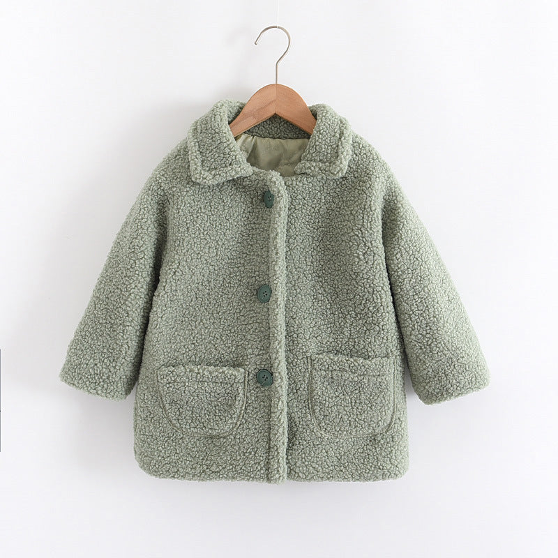 Children's thickened Lamb Fur warm children's coat