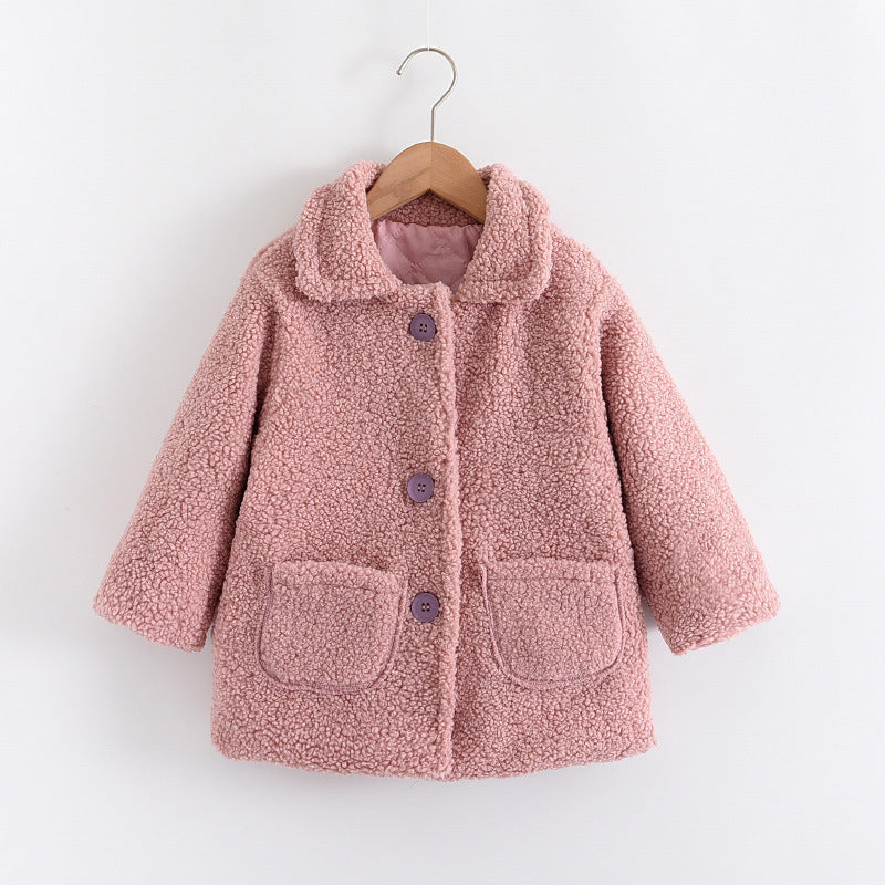 Children's thickened Lamb Fur warm children's coat