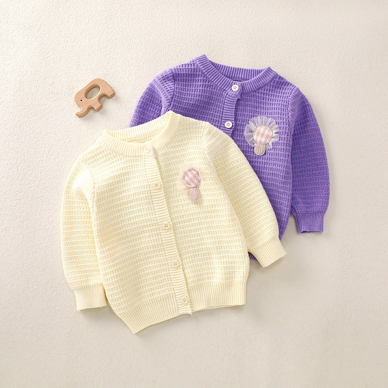 Children's Fashion Simple Cardigan Sweater Sweet
