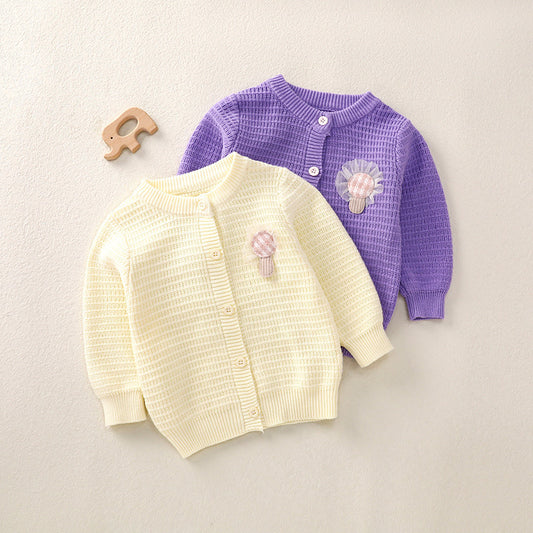 Children's Fashion Simple Cardigan Sweater Sweet