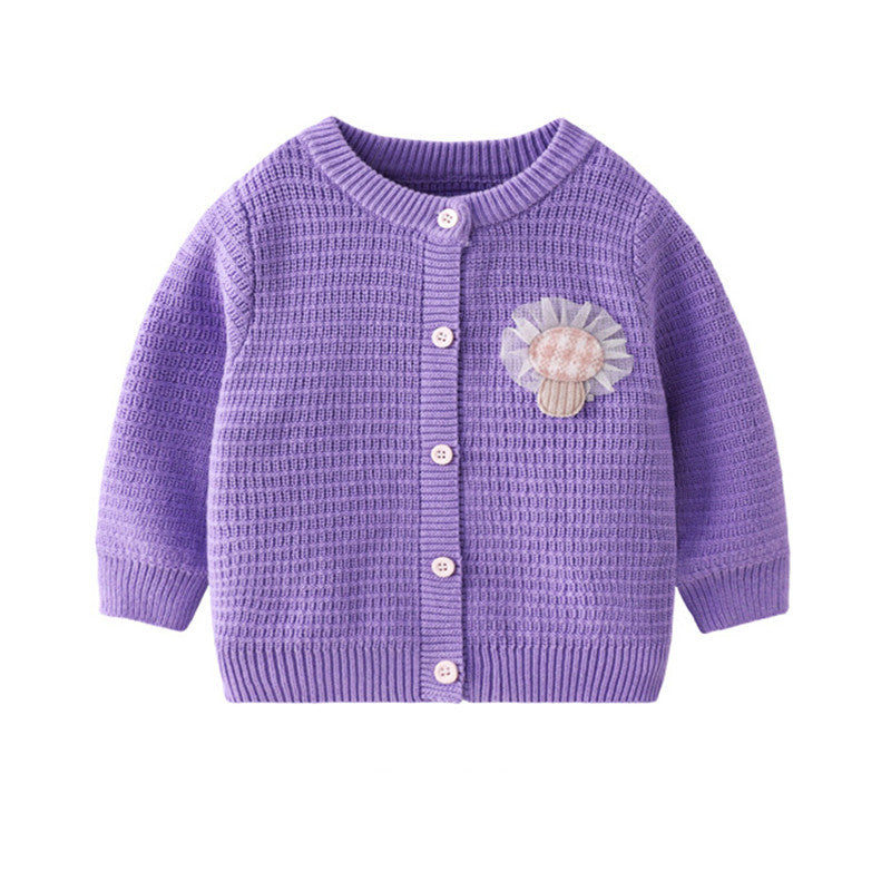 Children's Fashion Simple Cardigan Sweater Sweet