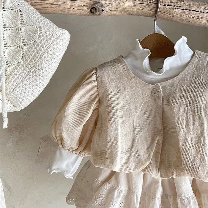 Fashionable Jacquard Bubble Short Sleeves