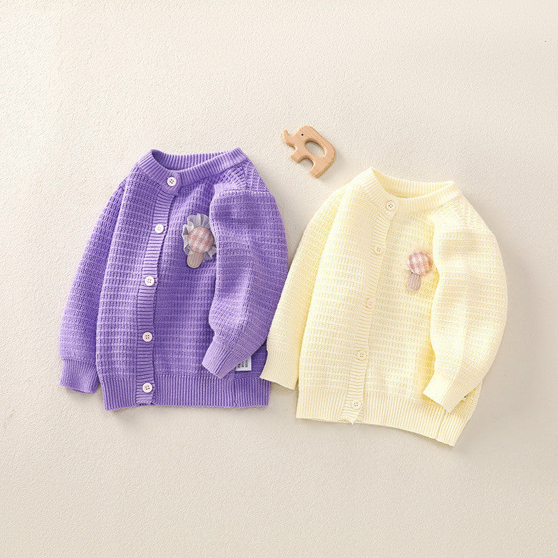 Children's Fashion Simple Cardigan Sweater Sweet